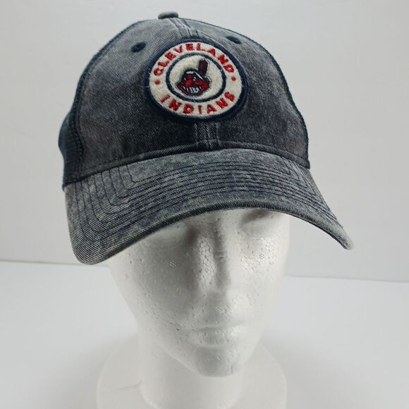 NWOT Vintage Cleveland Indians Chief Wahoo Embriordered Trucker Cap Hat Womans.. main image 6